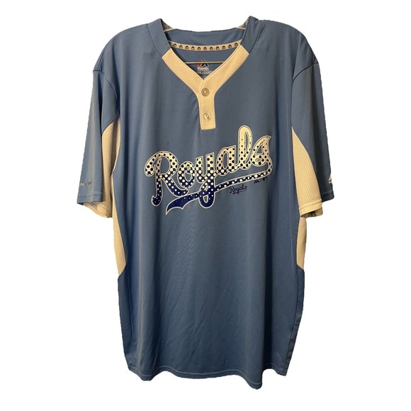 Kansas City Royals Majestic Coolbase Mens Batting Practice Jersey Size Large - Picture 1 of 5